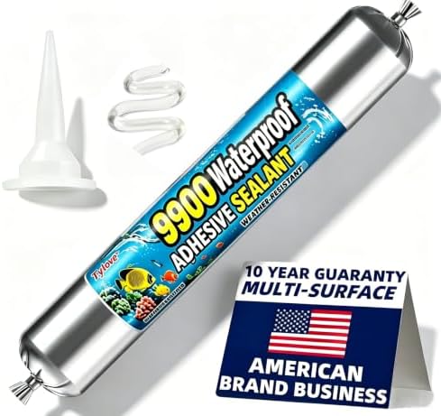 Clear 9900 Silicone Waterproof Sealant for Roof, Wall, Fish Tank, RV & Metal Repair | Heat, Tear, Stretch & UV Resistant, Non-Toxic