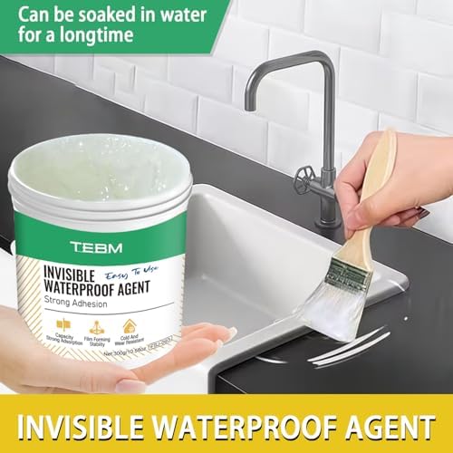 Transparent Waterproof Coating, Invisible Waterproof Agent, Water-Based Repairing Leak Water Proof Glue, Indoor & Outdoor Liquid Sealant