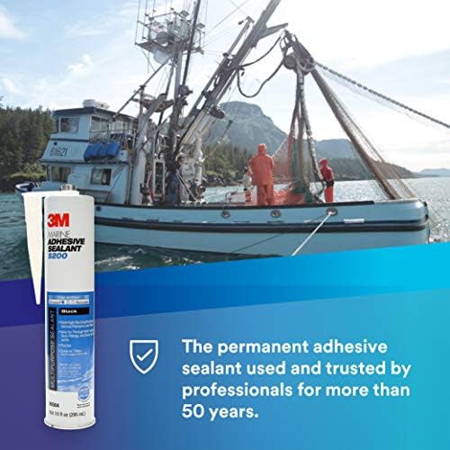 3M Marine Adhesive Sealant 5200, Black, 10 fl oz Cartridge with Nozzle