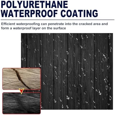 Firelye Polyurethane Waterproof Coating, Sellador Impermeable Ecológico, Revestimiento Impermeable De Poliuretan (Black)