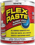 Flex Paste, Waterproof Paintable Putty, Spackle Sealant, Fill Gaps Cracks Holes - Block Out Water and Air - UV Resistant - Walls, Drywall, EPDM, Concrete, Roof, RV Repairs, White, Quart