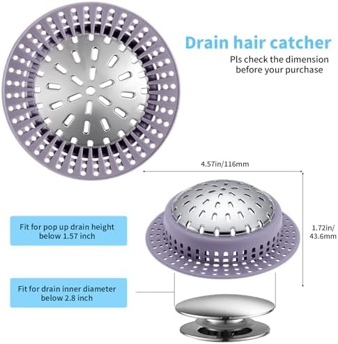 Aluvor Bathtub Drain Hair Catcher Shower Drain Cover Sink Drain Protector