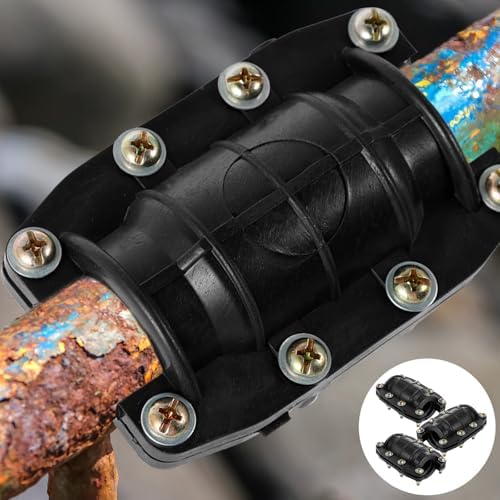 US 3Pcs Pipe Repair Clamp Anti-Impact Water Pipe Leak Repair Clamp Sturdy Emergency Pipe Repair Kit Pipe Repair Fixture Pipe Clamp for Cast Iron Pipes Cement Pipes PVC Pipes PE Pipes(32mm,black)