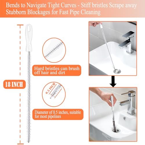33 Ft Drain Snake Auger, Heavy Duty Plumbing Snake for Sink, Tub, and Shower, Snake Drain Hair Removal Tool with Gloves
