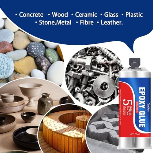 5 Minute Epoxy Glue 3.4oz Clear 2 Part Strong Fast Cure Adhesive Repair