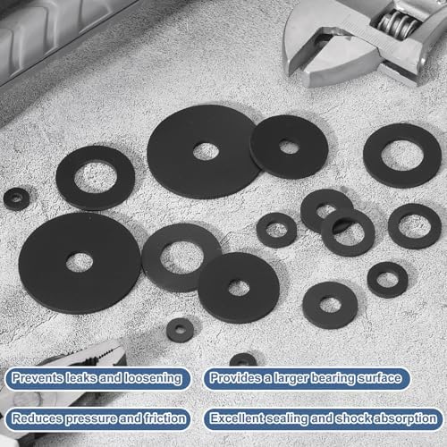 PATIKIL M3 Silicone Flat Washer, 20 Pcs 3mm ID 6mm OD Plain Washer Grommets O-Ring Sealing Gasket Spacer for Faucet Pipe Water Hose Shower Door Handles, Black