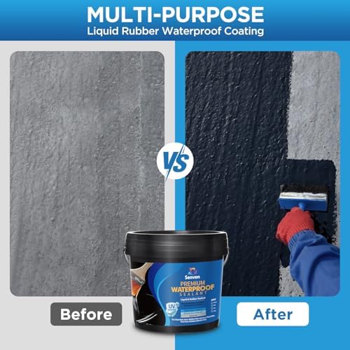 Waterproof Sealant Black Waterproof Coating 35oz Leak Repair Coating for Flat, Metal, Roofs, Foundations, Gutters, Indoor & Outdoor Walls, Bathroom, Kitchen, Garden Leak Liquid Sealant