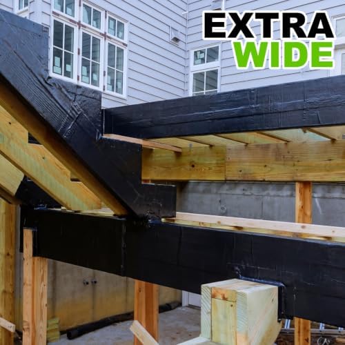 Feifeiya 11" x 26.2' Butyl Deck Joist Tape Flashing and Ledger Protect Rim Tape Waterproof Black Wheel Rim Support Belt for Decking Seal Wood Beams Roof Terraces Crossbeams