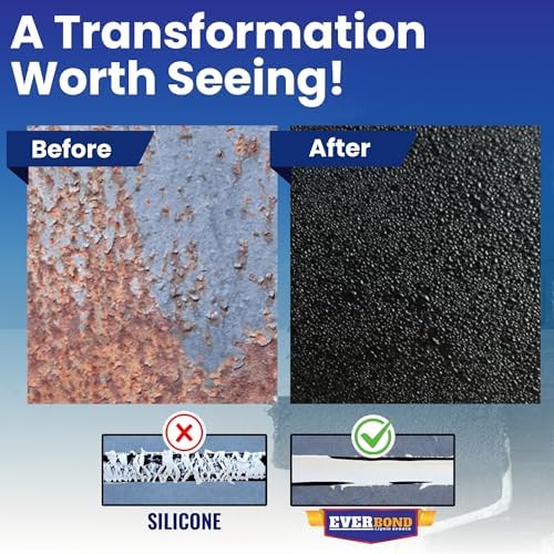 Liquid Rubber Waterproof Sealant - Rubber Paint - All Surface Leak Repair Indoor and Outdoor Flexible Roof Sealant, Water-Based, Easy to Apply, Original Black, 1 Gallon