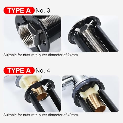 Sink Wrench Tool Set Multifunctional Basin Faucet Wrench For Tight Spaces, Under Sink Plumbing Tool For Faucet Installation, Angle Valve Pipe Repair Kitchen Bathroom Diy Plumbers Tool Kit (B)