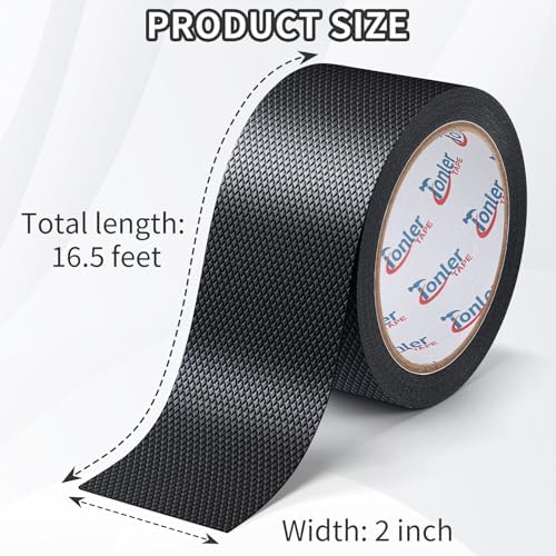 Ultra-Thin Black Anti-Slip Rubber Grip Tape 2" x 16.5FT Strong Adhesive | Ultra-thin textured non-slip pad for handles, waterproof heat resistant, firm adhesion, easy to cut and apply