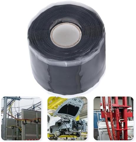 Cosiki Self Fusing Silicone Tape, Black Leak Seal Tape, Pipe Repair Wrap with 2.5mpa Tensile Strength, 50C to 260C, Ideal for Emergency Pipe Repair & Hose Fixation, 1.97inx16.4ft (Black)