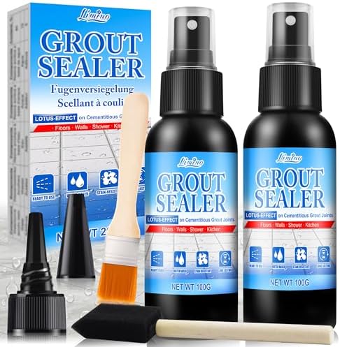 Grout Sealer - Tile Sealer Spray for Shower, Kitchen, Floor, Clear Grout Sealant Indoor & Outdoor for Marble, Granite, Mosaic, Non-Toxic & Low-VOCs, Waterproof & Long-Lasting Protection