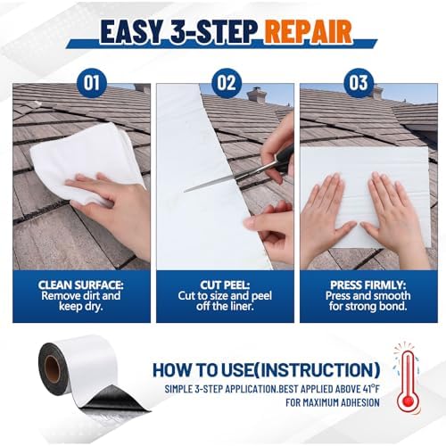 4" x 32' Roof Repair Tape, Weatherproof Flashing Membrane