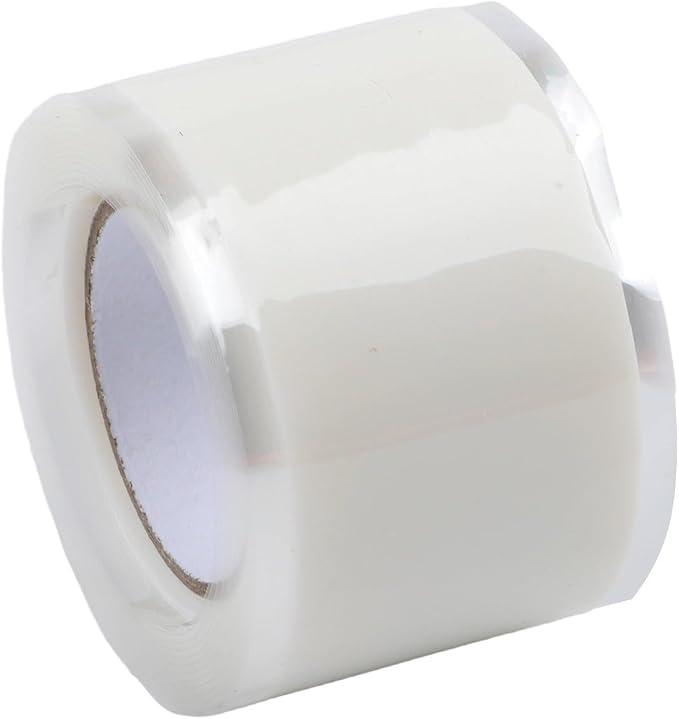 Self-Fusing Silicone Tape for Pipe Repair, 1.5M x 2.5cm Waterproof Sealant for Plumbers and Electricians, Fixes Leaks in Hoses Cables and Electrical Connections Without, Black(white)