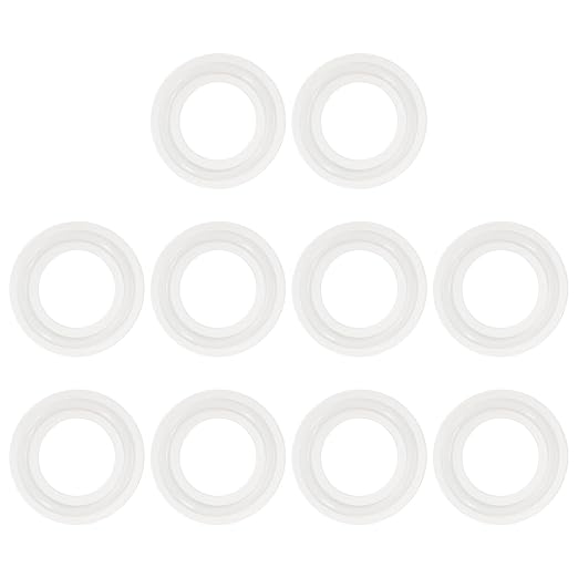 uxcell 10Pcs Silicone O Ring, 1.34" Silicone O-Rings Gasket Sealing Gasket Washers for 0.91" Clamp for Compressor Valves Pipe Repair Sink Plug Bathtub Plug Faucets, White