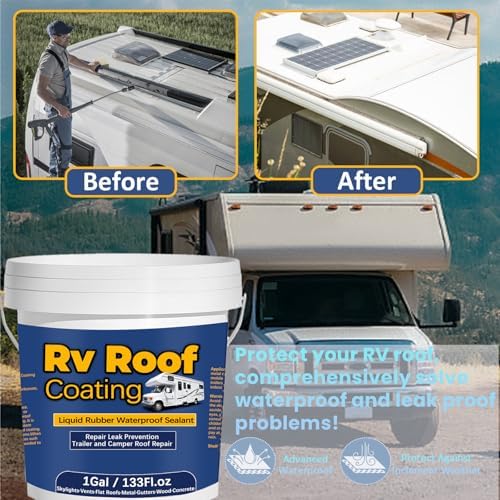 Liquid Rubber RV Roof Coating, White, 1Gal/133Fl.oz