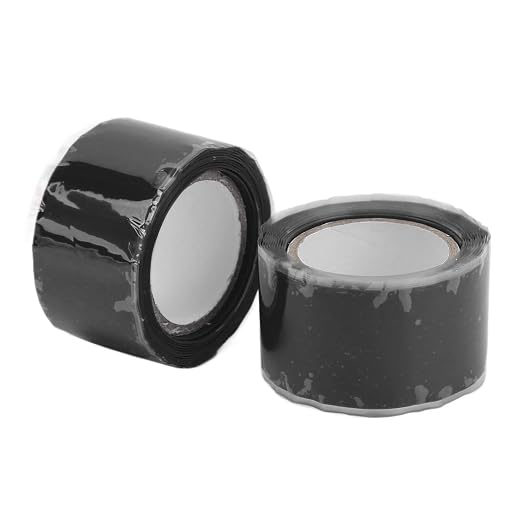 Walfront Self Fusing Silicone Tape, Silicone Repair Tape 2 Pack 1.5m X 2.5cm, Pipe and Hose Wrap, 76 to 500°F Heat Resistance, for Plumbing Emergency Leak Repair (Black)