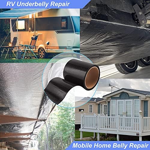 PlusRoc RV Underbelly Material Flex Belly Tape Tear Repair Patch(6'' x 33') | Waterproof Permanent Sealing Adhesive for Mobile Home, Camper Travel Trailer