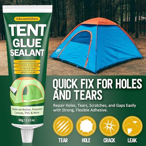 Tent Repair Glue, Waterproof Flexible Tent Seam Sealer, 2.12 fl oz