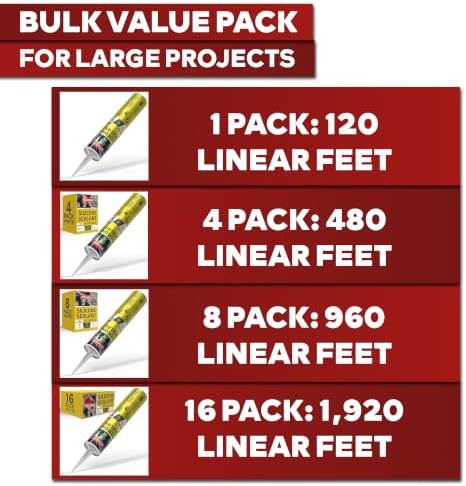 XFasten White Silicone Caulk Bulk 10.1oz (16-Pack, 161.6oz Total) Odorless 100% Silicone Paintable Waterproof Sealant for RV Caulking Exterior, Bathtub Caulk, Window | Weatherproof Bathroom Caulk
