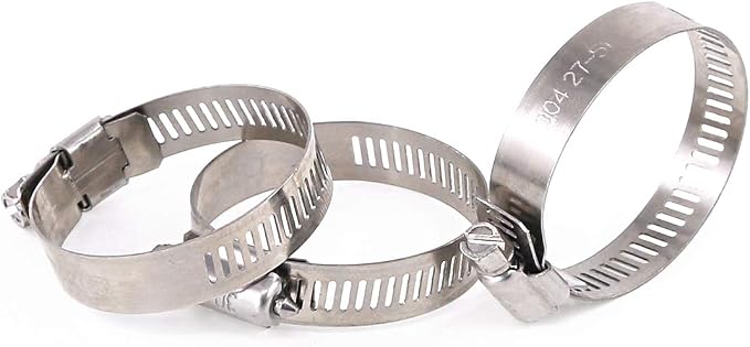 Glarks 20Pcs 304 Stainless Steel Adjustable 27-51MM Range Worm Gear Hose Clamps Assortment Kit, Fuel Line Clamp for Water Pipe, Plumbing, Automotive and Mechanical Application (27-51MM)