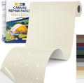 Fabric Repair Tape, Self Adhesive Canvas Repair Patch Kit Beige&White4"x71"
