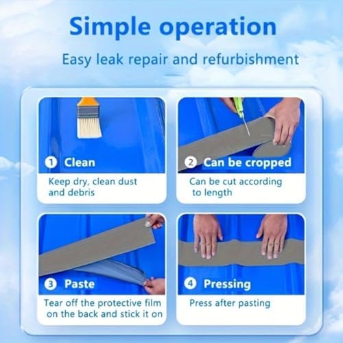 Waterproof Sealant Tape Self Adhesive Rubberized Asphalt Tape for RV Roof Metal Roof Corrugated Roof Leak Repair UV Resistant Heavy Duty Waterproofing Membrane(Gray, 2 * 7.874in*196.85in)