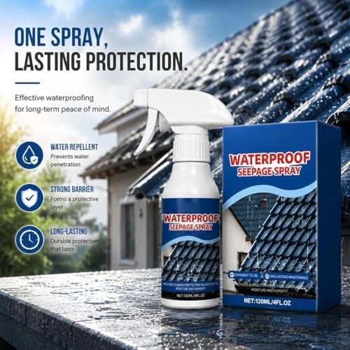 Waterproof Seepage Spray for Kitchen & Bathroom Repair, Powerful Liquid Coating for Roofs, Pipes, Walls, and Home Repair Crack Bathroom Kitchen Wall (2pcs)