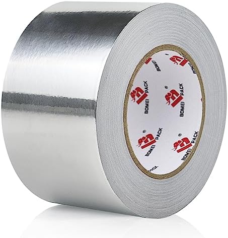 BOMEI PACK Aluminum Foil Tape,Heavy Duty Metal Duct Tape,High Temperature Silver Tape,Perfect for Sealing & Patching,HVAC,Air Ducts,Insulation and Metal Repair (3 Inch)