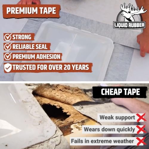 Liquid Rubber Waterproof Seam Tape, Multi-Surface Butyl Tape, 4 in x 50 Ft