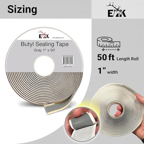 ELK Butyl Seal Tape - 1 Inch x 50 Feet - Weather Resistant, Strong & Durable - Ideal for Crawl Space, Windows, RVs, Boats, Automotive and Roof Repair