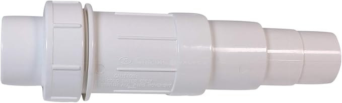 Midline Valve 567SD012 Heavy Duty PVC Repair Coupling; Expandable Pipe Fitting; 1/2''; White Plastic