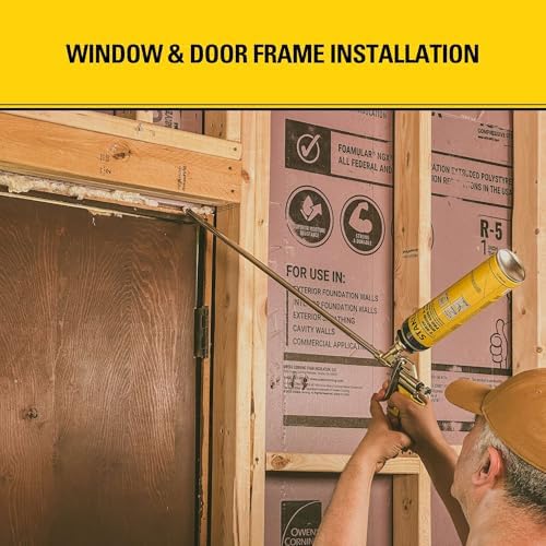 Stanley F902P Window & Door Pro Gun Sealant (2x24 Oz.) – Low Expansion Polyurethane Spray Foam Insulation for Window & Door, High-Yield Waterproof Gap Filler | Includes Gun & Cleaner | 24 Oz. 2 Pack