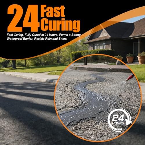 Concrete Crack Filler 4 PACK, Self-Leveling Cement Crack Repair, High Elasticity And Fast Drying, Waterproof Sealant for Driveway, Sidewalk, Patio, Concrete Joint, Indoor and Outdoor Use – Gray (76oz)