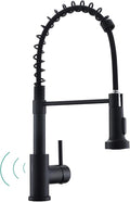 WEWE Touchless Kitchen Faucet, 2-Mode Sprayer, Matte Black, Pull-Down
