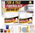 Bath Tub Repair Kit White,FiberglassTub and Shower Repair Kit for Porcelain Sink, Acrylic Bathtub, Tile and Toilet, Color Match Filler for Chips, Cracks, Dents, Holes, Almond Biscuit Bone (White)
