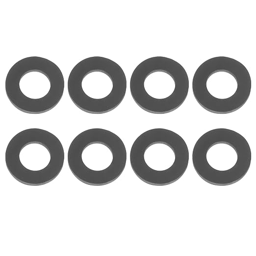PATIKIL M8 Silicone Flat Washer, 8 Pcs 8mm ID 16mm OD Plain Washer Grommets O-Ring Sealing Gasket Spacer for Faucet Pipe Water Hose Shower Door Handles, Black