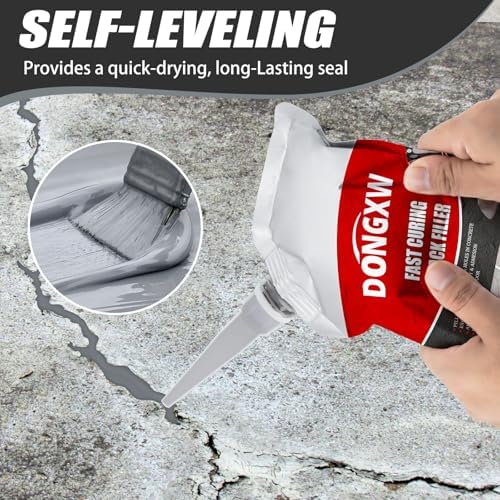 Concrete Crack Filler, 2 Pack Cement Crack Sealant, Self-Leveling Concrete Crack Repair Sealer, Fast Drying Caulking Glue for Driveways, Patios, Sidewalks