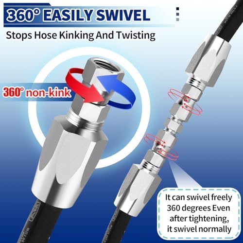 3 Pack Hydraulic Hose Repair Kit, 1/4, 3/8, 1/2 Reusable Hydraulic Fitting