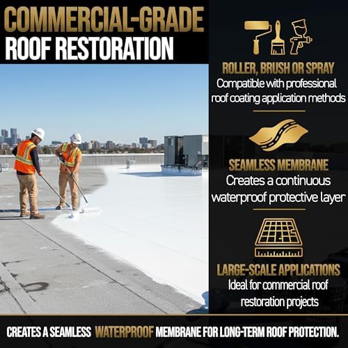 AWF PRO 100% Silicone Roof Coating, White, 5 Gallon