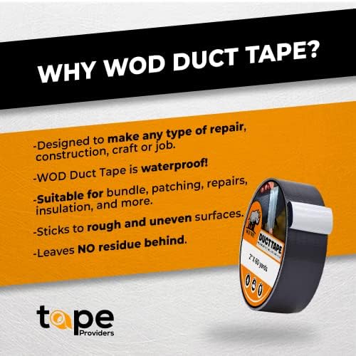 WOD DTC10 Advanced Strength Industrial Grade Burgundy Duct Tape, 4 inch x 60 ft. Waterproof, UV Resistant For Crafts & Home Improvement