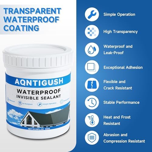 Transparent Waterproof Sealant 10.5oz, Clear Invisible Coating
