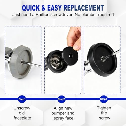 2 PackPre-Rinse Spray Valve Repair Kit for Most 1.42 GPM Commercial Sink Faucet Dish Sprayer Touch On Kitchen Sink Faucets Spray Face Bumper and Screw Repair Part, Black