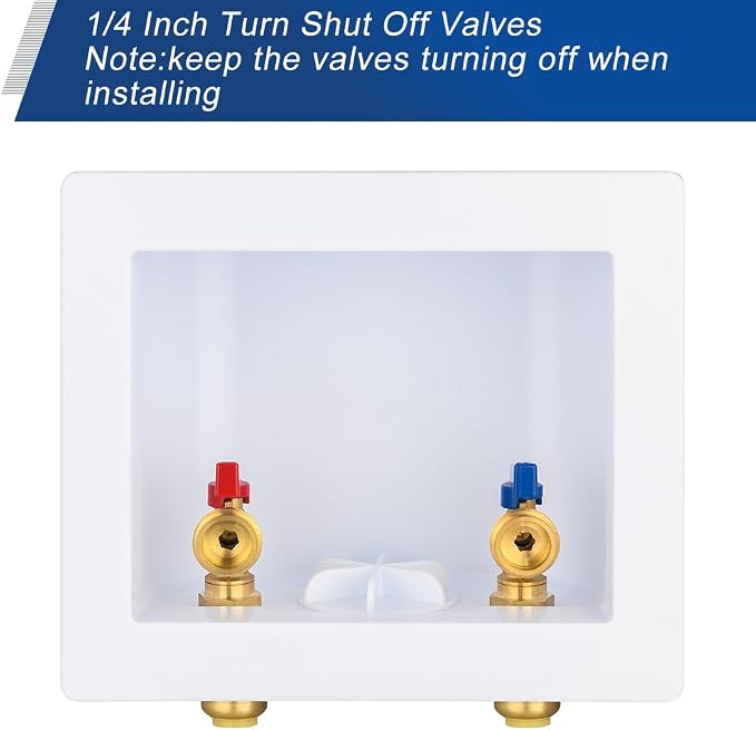 1 Piece EFIELD Push-FIT Washing Machine Outlet Box,Center Drain | 1/2"Push-fit Inlet x 3/4"MHT Outlet Washer Box-WM050(1)