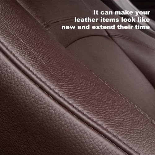 2 PCS PU Leather Patch for Car Seat Repair, 8 × 4 Inch Waterproof Auto Upholstery Cuttable Patches, Self-Adhesive Seat Leather Tape Portable Repair Kit for Vehicles (Dark Coffee)