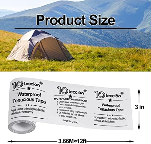 TPU Pool Patch Repair Kit for Air Mattress, Swimming Pool, Bounce House, Tent, Canvas, Canopy, Pool Floats, Tubes Air Bed and Inflatable Toys (3 in x 12 ft)