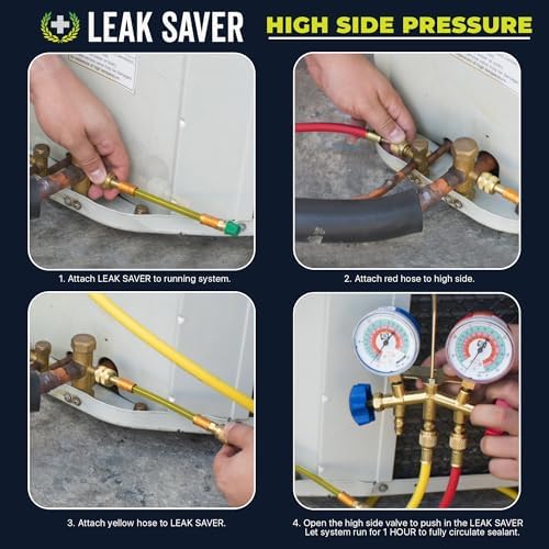 Leak Saver Direct Inject AC Leak Sealer Small System | AC Stop Leak for Most HVAC Systems Up to 1 Ton | Works with All Systems & AC Refrigerants | Made in the USA