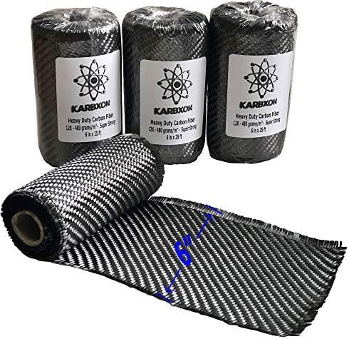 Easy Install - Heavy Duty Carbon Fiber - Wall Repair Kit - High Strength 480 gram Fabric & Epoxy (25-Ft Kit)