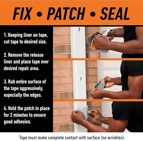 GORILLA Waterproofing Tape, Permanent Seal, Clear, 4" x 8', 2-Pack